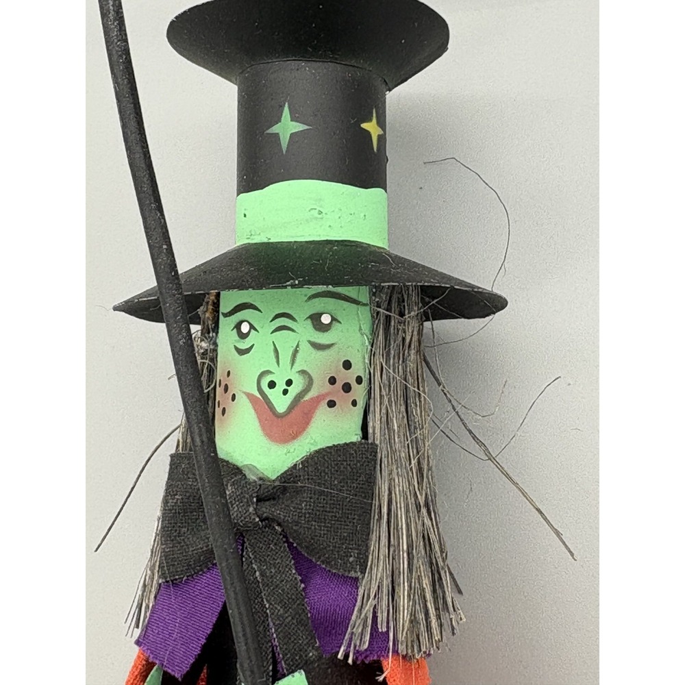 Vintage Witch Candle Stick Holder Halloween Handmade 11" RARE‎ Unique Decor - Picture 12 of 16